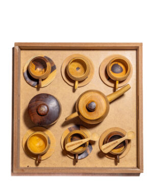 Set of coffee cups, handmade from guayacan wood, and long-lasting