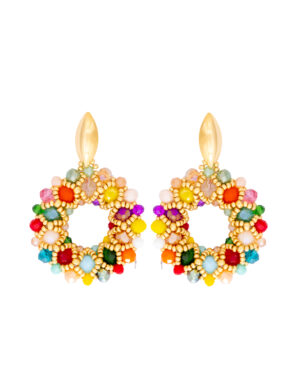 Handmade Crystal and Gemstone Earrings, Vibrant Colors, Various Styles, Durable (Colorful)