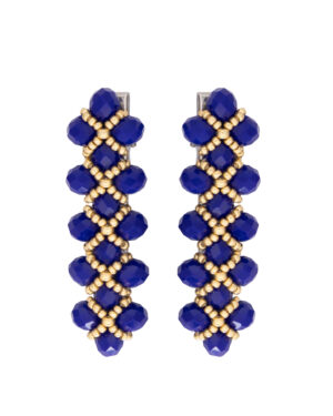 Handmade Hair Clip with Gemstones and Crystals in Assorted Colors (dark blue)