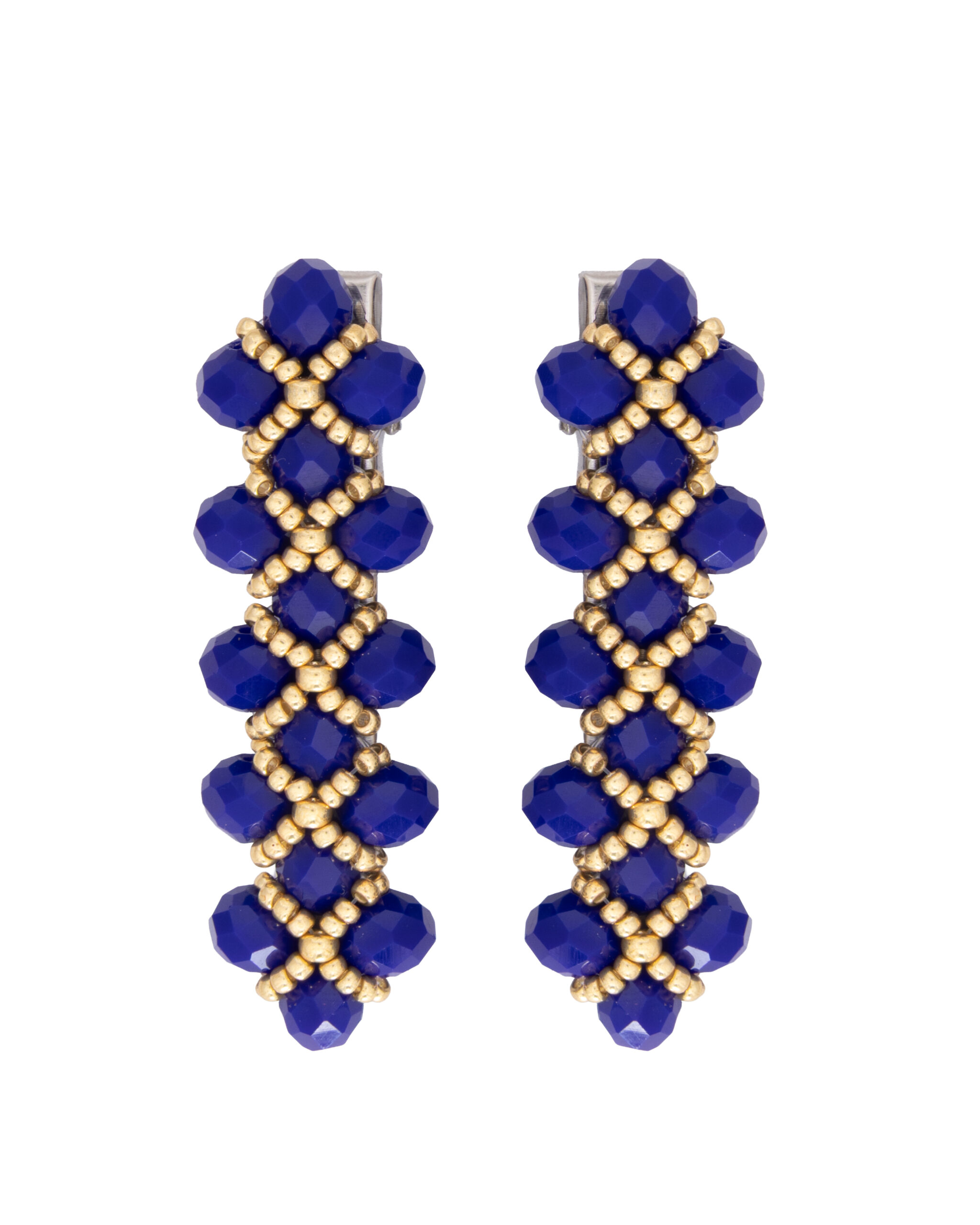 Handmade Hair Clip with Gemstones and Crystals in Assorted Colors (dark blue)