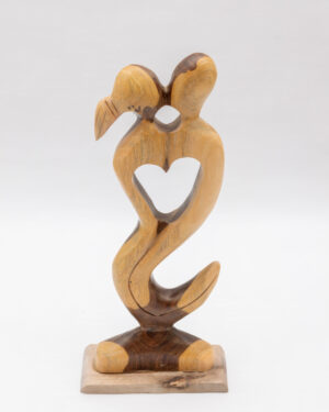 Lovers Sculpture, Figure and Decorative Home Accessory, handmade, made of guayacan wood, 10 and 17 inches.