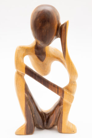 The Thinker Sculpture Handmade figure and decorative home accessory made of guayacan wood, 10 and 17 inches.