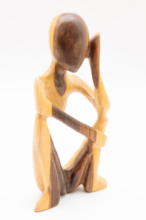 The Thinker Sculpture Handmade figure and decorative home accessory made of guayacan wood, 10 and 17 inches.