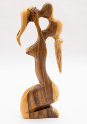 Sculpture Pure Mother's Love, Figure and Decorative Home Accessory, handmade, made of guayacan wood, 10 and 17 inches.