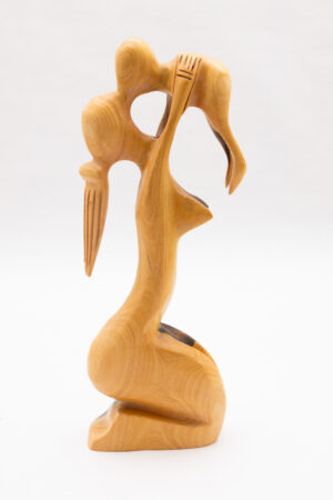Sculpture Pure Mother’s Love, Figure and Decorative Home Accessory, handmade, made of guayacan wood, 10 and 17 inches.